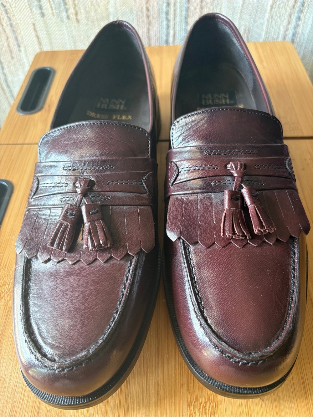 Nunn Bush Burgundy Tassel Kiltie Penny Loafers